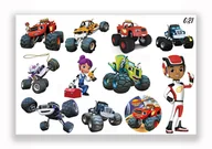 Zabawki kreatywne - 1szt TATUAŻE DZIARY ZMYWALNE DLA DZIECI NA URODZINY AUTA SAMOCHODZIKI 021 - miniaturka - grafika 1