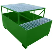 Pojemniki przemysłowe - Wanna Wychwytowa Z Podstawką - 1000 L. -  Na 1 Pojemnik Ibc Zielony 115 Cm X 165 Cm X 100 Cm Powyżej 500 L. 1 Pojemnik Ibc Stal Lakierowana Nie - miniaturka - grafika 1