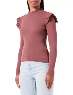 Bestseller A/S Damski sweter ONLSIA Sally Ruffle LS KNT NOOS, różowo-brązowy, XXL, Rose Brown, XXL - Swetry damskie - miniaturka - grafika 1
