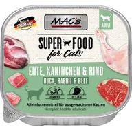 Mokra karma dla kotów - MAC's mokra karma dla kota Adult Kaczka, królik i wołowina 64x100 g - miniaturka - grafika 1