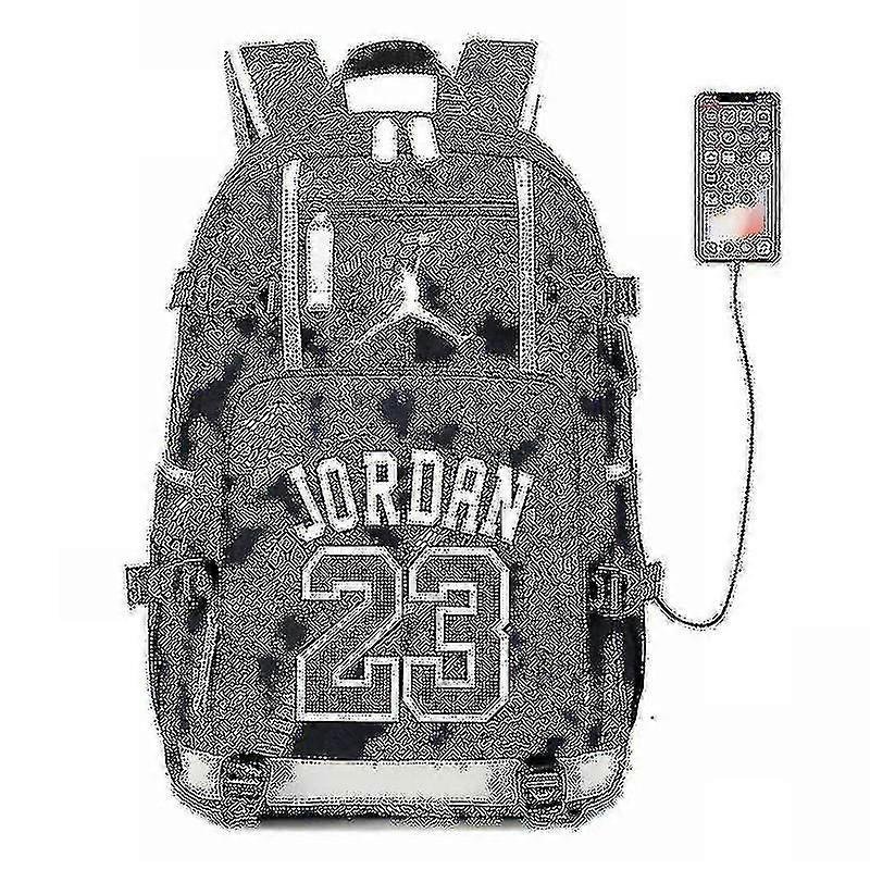 Nba Peripheral Series Star Wielofunkcyjny plecak USB Świetlisty fluorescencyjny plecak Żółty Jordan