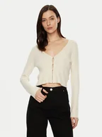 Swetry damskie - ONLY Kardigan Rica 15334914 Beżowy Slim Fit - miniaturka - grafika 1