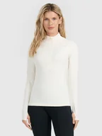 Bielizna sportowa damska - 4F Bielizna termiczna ocieplana (góra) damska - beżowa XS - miniaturka - grafika 1