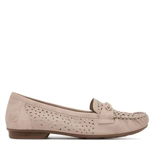 Mokasyny Rieker 40068-61 Beżowy - Mokasyny damskie - miniaturka - grafika 1