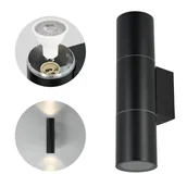 Lampy ogrodowe - Kinkiet ścienny AVA 3 dwustronny OKRĄGŁY CZARNY IP54 GU10 lampa zewnętrzna - miniaturka - grafika 1