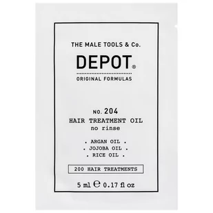 Depot NO. 204 Hair Treatment Oil, odżywczy olejek do pielęgnacji włosów dla mężczyzn, nabłyszcza, regeneruje, 5ml - Serum do włosów - miniaturka - grafika 1