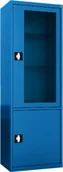 Meble i wyposażenie gabinetów medycznych - MDW/1s.5005 szafa lekarska 1-skrzydłowa 2-komorowa niebieska - miniaturka - grafika 1