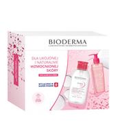 Zestawy kosmetyków damskich - Bioderma X-MASS Sensibio - zestaw (Płyn H20 z pompką 500ml + Gel Moussant 200ml) 1szt - miniaturka - grafika 1