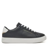 Sneakersy damskie - Sneakersy Tommy Hilfiger Essential Court Sneaker FW0FW08320 Czarny - miniaturka - grafika 1