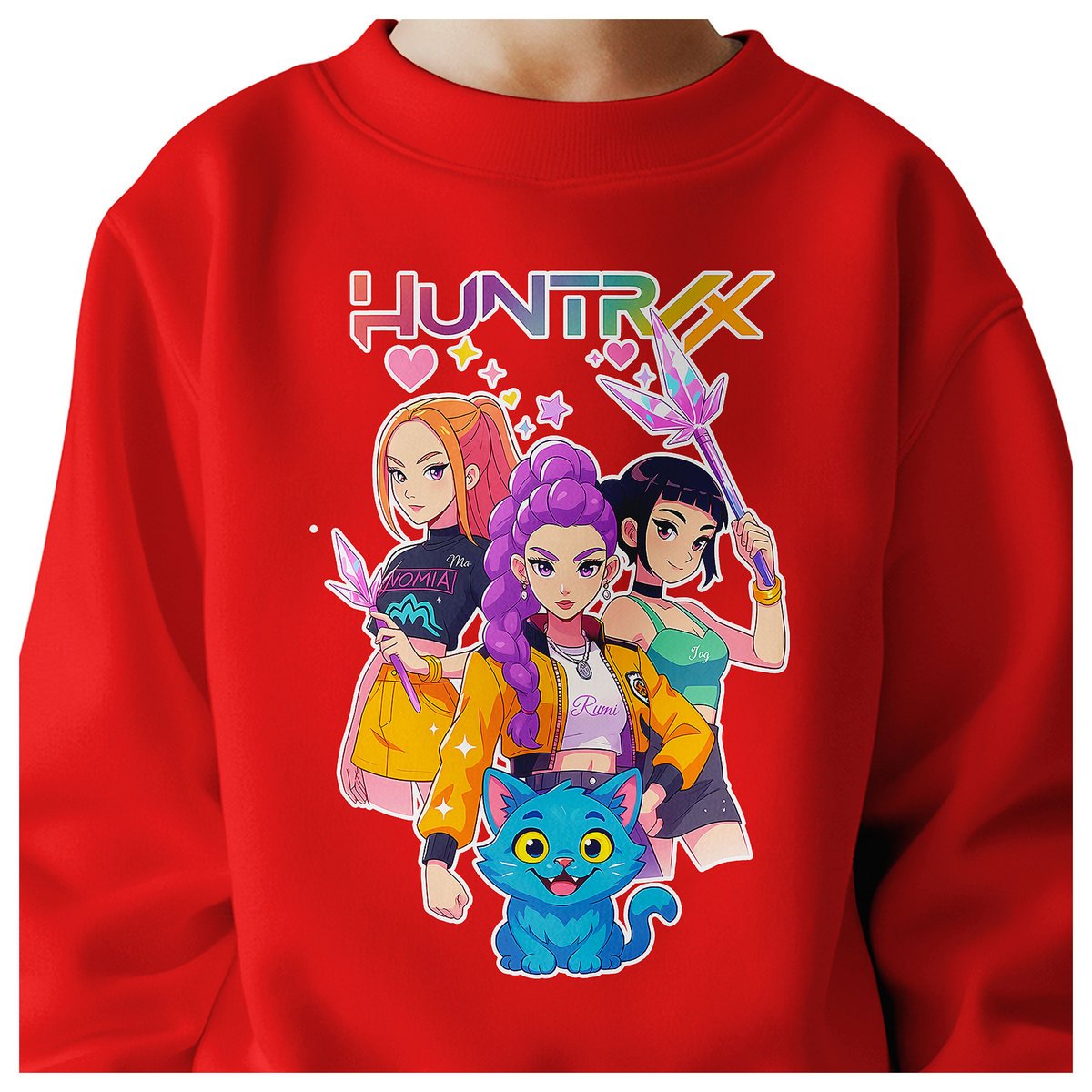 BLUZA DZIECIĘCA K-POPOWE ŁOWCZYNIE DEMONÓW HUNTRIX 134-140 BAWEŁNIANA