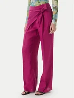 Spodnie damskie - Marella Spodnie materiałowe Solista 2613131114 Różowy Relaxed Fit - miniaturka - grafika 1