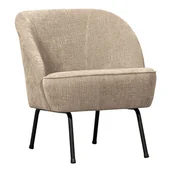 Fotele - Beżowy fotel z tkaniny szenilowej Vogue – WOOOD - miniaturka - grafika 1