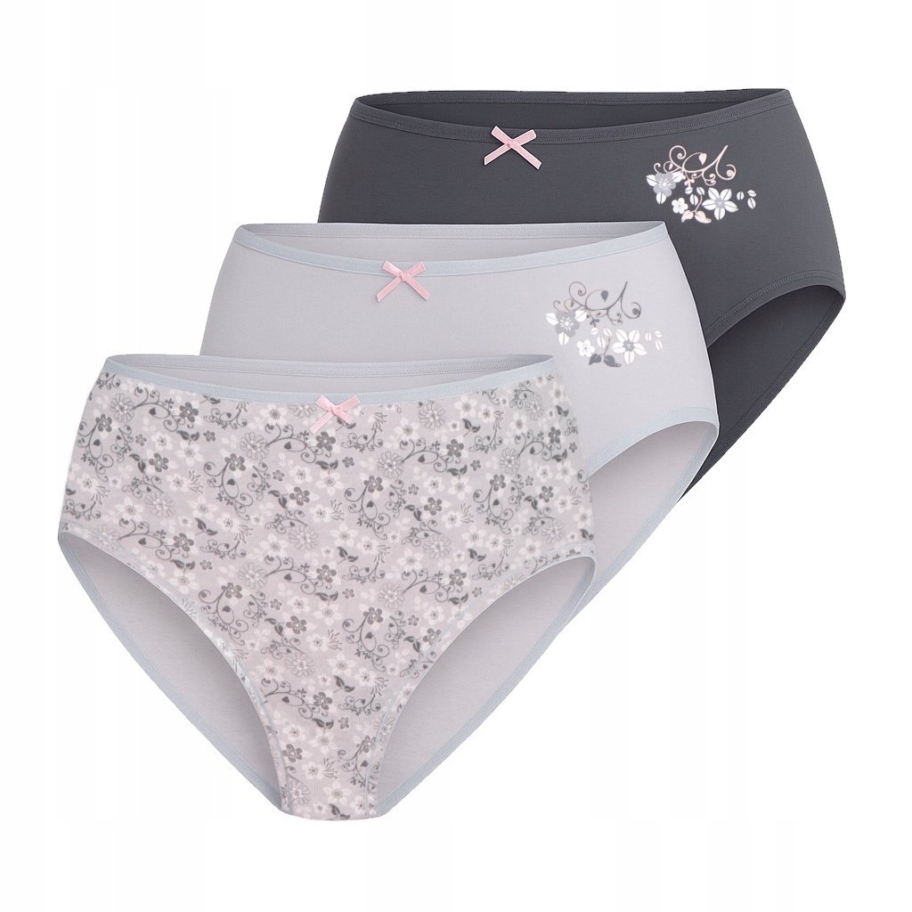 LAMA Figi Damskie BAWEŁNIANE mix wzorów r. M, 3 szt.