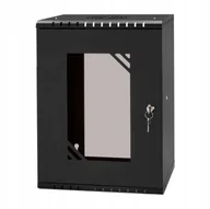 Pozostałe akcesoria sieciowe - Szafa wisząca ECO-Line Rack 10", 9U/300mm - czarny, drzwi przeszklone - miniaturka - grafika 1