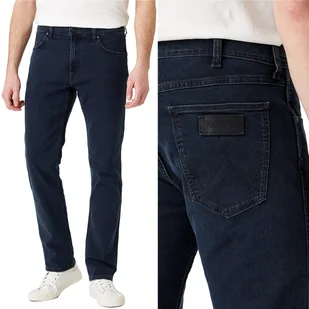 Wrangler GREENSBORO Iron Blue PROSTE GRANATOWE SPODNIE JEANSOWE W31 L30 - Spodnie męskie - miniaturka - grafika 1