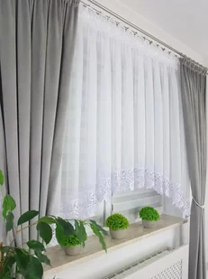 Firana z gipiurą 15cm, nowoczesne firany do salonu, firanki na taśmie - Firany - miniaturka - grafika 1