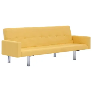 Rozkładana sofa Enya z podłokietnikami - żółta - Sofy i kanapy - miniaturka - grafika 1