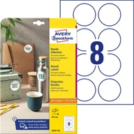 Etykiety do drukarek - Avery Zweckform Etykiety papierowe 65mm okrągłe ZWECKFORM trwałe białe 10 ark 80 etykiet /6227-10/ ZW701 - miniaturka - grafika 1