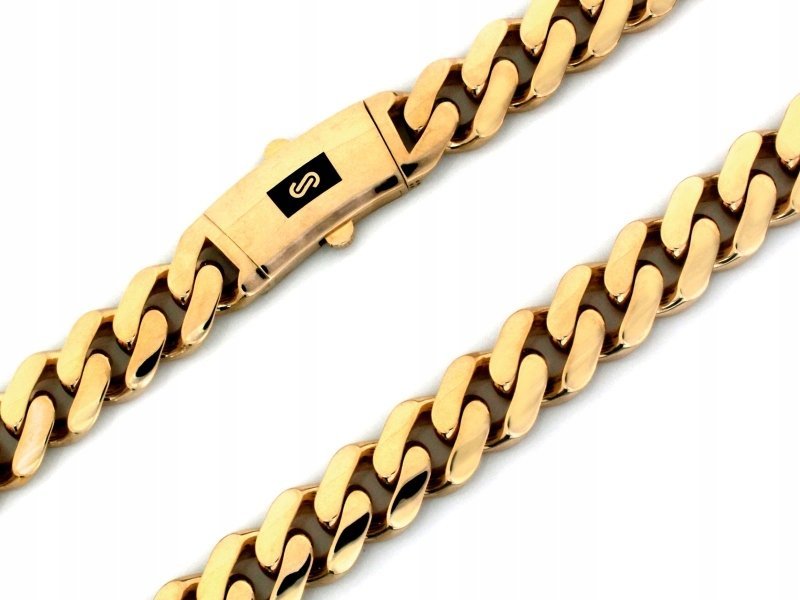 Męski łańcuch ze złota 585 14k bardzo gruby splot pancerka 7.6mm 60cm modny