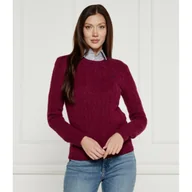 Swetry damskie - POLO RALPH LAUREN Wełniany sweter JULIANNA | Slim Fit | z dodatkiem kaszmiru - miniaturka - grafika 1