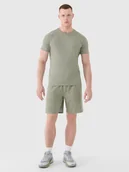 Spodenki męskie - 4F Spodenki treningowe szybkoschnące męskie - khaki XXL - miniaturka - grafika 1
