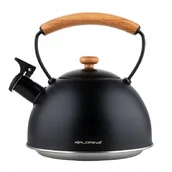 Czajniki na gaz - Czajnik nierdzewny z gwizdkiem Natura Line czarny 1,8l Florina - miniaturka - grafika 1