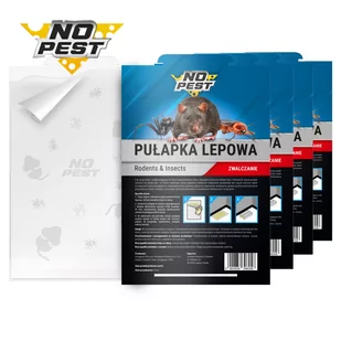 5x Lep NO PEST na Gryzonie i Insekty Pułapka Lepowa Środek Pułapka na Myszy Szczury Owady Pająki Karaluchy Mrówki Pchły - Zwalczanie i odstraszanie szkodników - miniaturka - grafika 1