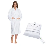 Szlafroki damskie - Bawełniany Szlafrok Hotelowy Frotte z kołnierzem Classic Unisex 350g/m2 S/M - miniaturka - grafika 1