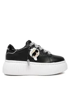 Sneakersy damskie - KARL LAGERFELD Sneakersy Krepper Lo KL42376T Czarny - miniaturka - grafika 1
