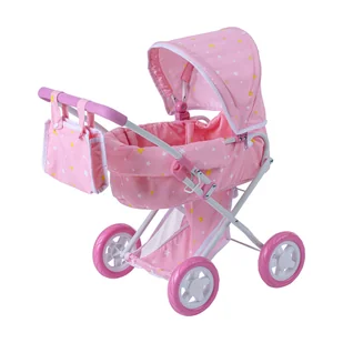 Olivia's Little World Świecące Gwiazdy Deluxe Małe Lalki Wózek dla lalek Spacerówka Różowy OL-00011 - Wózki dla lalek - miniaturka - grafika 1