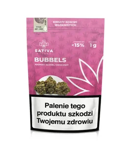 Sativa Poland, Susz Konopny CBD Kwiaty Konopi ”BUBBELS”, 1 g - Suplementy naturalne - miniaturka - grafika 1