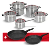 Zestawy garnków i patelni - Zestaw garnków 11 el. Klassiker Zwieger + Patelnie 24 i 28 cm Forte - miniaturka - grafika 1