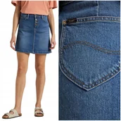 Spódnice - Lee BUTTON FLY A LINE SKIRT Used Alton trapezowa spódnica jeansowa W31 - LEE - miniaturka - grafika 1