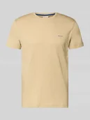 Koszulki męskie - t-shirt z detalem z logo - miniaturka - grafika 1