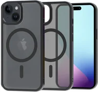 Etui i futerały do telefonów - Etui Magnetyczne Magmat Magsafe do iPhone 15 Plus, Półprzezroczyste, Czarne - miniaturka - grafika 1