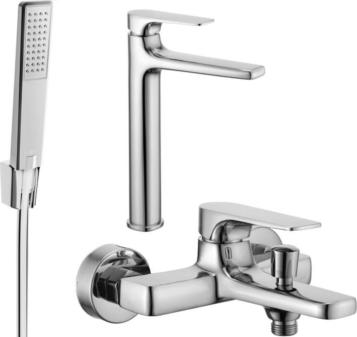 Mexen Lynx R72 zestaw wannowy, chrom - 745913R72-00