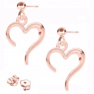 Kolczyki - Kolczyki Pozłacane Ozdobne Serca Serduszka Heart Serce Serduszko SREBRO 925 - miniaturka - grafika 1