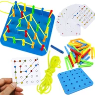 Zabawki interaktywne dla dzieci - Gra Zręcznościowa Sensoryczna Nawlecz Linę Plansze - miniaturka - grafika 1