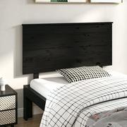 Inne meble do sypialni - Lumarko Wezgłowie łóżka, czarne, 124x6x82,5 cm, lite drewno sosnowe - miniaturka - grafika 1