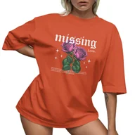 Koszulki i topy damskie - T-SHIRT OVERSIZE LUŹNA KOSZULKA RÓŻE BAWEŁNA S SUKIENKA JAKOŚĆ - miniaturka - grafika 1