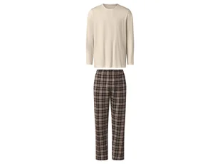 esmara Men Piżama męska z bawełną (Beżowy/brązowy, M (48/50)) - Piżamy męskie esmara Men Piżama męska z bawełną (Beżowy/brązowy, M (48/50)) - Piżamy męskie - miniaturka - grafika 1