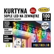 Oświetlenie świąteczne - Kurtyna zewnętrzna sople LED 100 sztuk kolorowe BULINEX - miniaturka - grafika 1