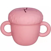 Kubki dla dzieci - MYROYS, Silikonowy kubeczek na przekąski Różowy - miniaturka - grafika 1