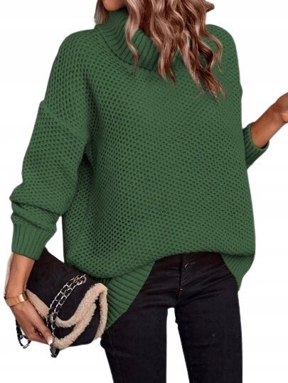SHEIN SWETER ZIELONY Z DŁUGIM RĘKAWEM 40/42 11DB