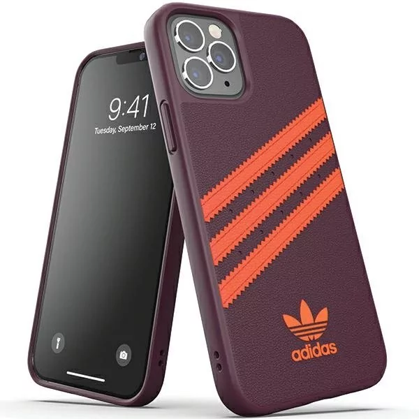 Adidas OR Moulded PU etui pokrowiec do iPhone 12/12 Pro bordowo-pomarańczowy/maroon-orange 42257