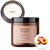 Świece - Owocowa Świeca Sojowa w Słoiku z Drewnianym Knotem Soczysta Brzoskwinia - miniaturka - grafika 1