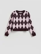 Swetry damskie - Reserved - Sweter w romby - wielobarwny - miniaturka - grafika 1