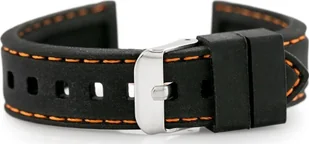 Pasek gumowy do zegarka U20 - czarny/pomarańczowe 20mm - Akcesoria do smartwatchy - miniaturka - grafika 1