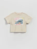 Bluzki dla niemowląt - Reserved - T-shirt z wypukłym nadrukiem - beżowy - miniaturka - grafika 1