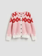 Swetry damskie - Reserved - Wzorzysty kardigan - wielobarwny - miniaturka - grafika 1